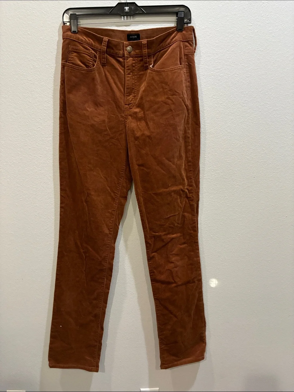 J. Crew Straight Leg Corduroy Pants in Rust Brown